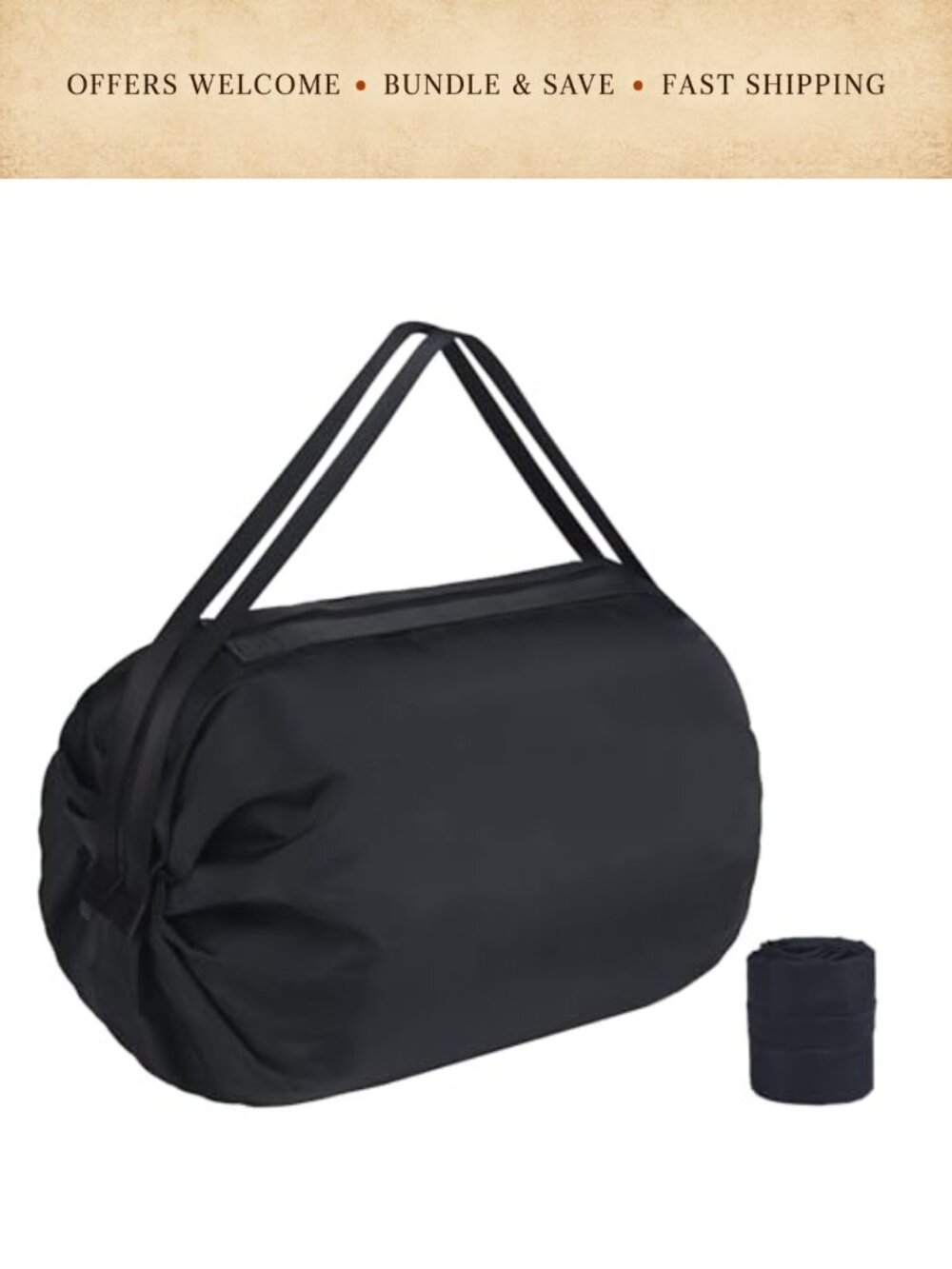 Foldable Travel Duffle Bag Carry On Weekend Overnight Packable Lightweight